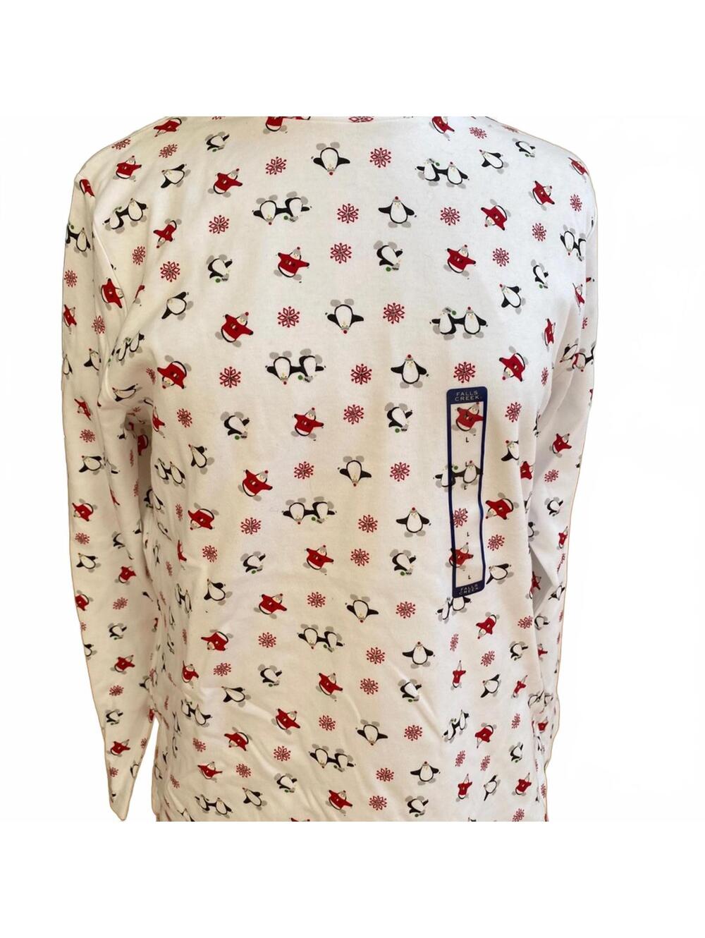 Penguin and Snowflake Pattern Turtleneck Large
